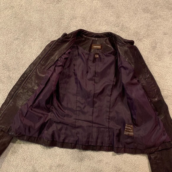 Danier Leather Jacket- Colour: Eggplant - Picture 5 of 5